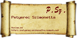 Petyerec Szimonetta névjegykártya